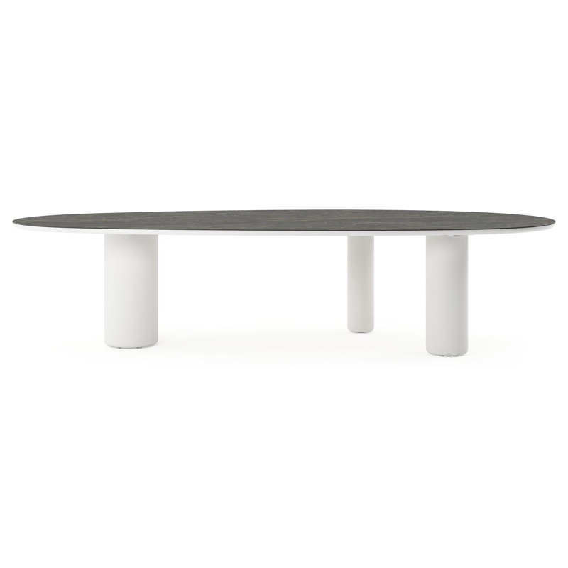 Amico tuintafel mango in wit aluminium en volkeramiek Black Obsession - L 320 x B 140 x H 73.5 cm