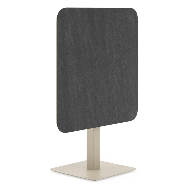 Fano kantelbare tuintafel afgerond vierkant in beige aluminium en volkeramiek Basalt Black - L 80 x B 80 x H 72.5 cm