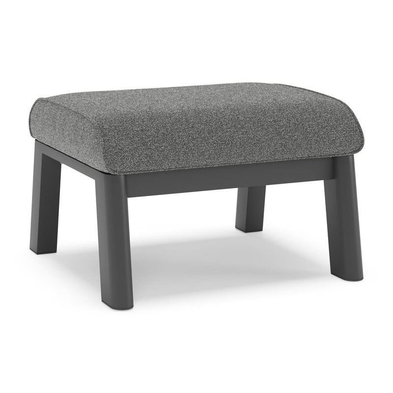 Cirello poef in zwart aluminium met catania black all weather cosytica kussen