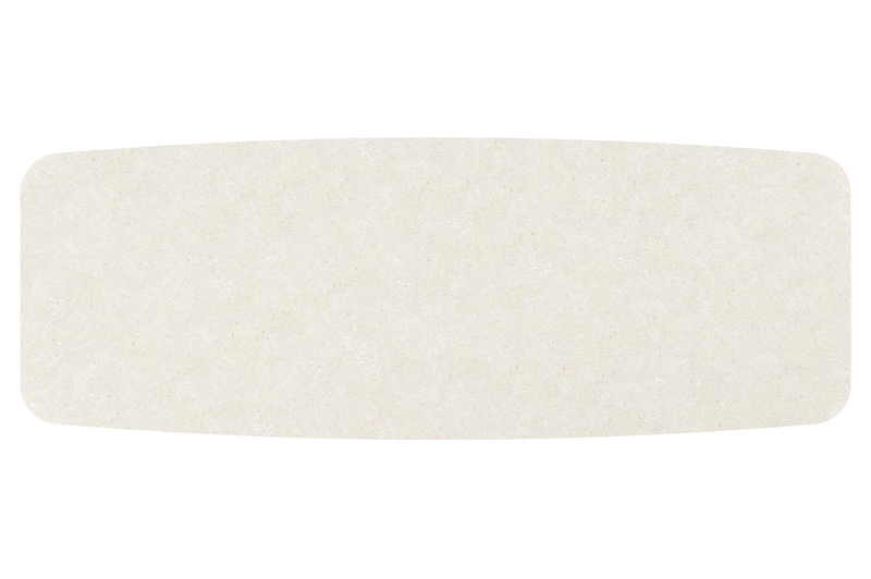 Table de jardin Orso forme de bateau en aluminium beige et céramique pleine Shilin - Lg. 315 x Lrg. 115 x Haut. 74.5 cm