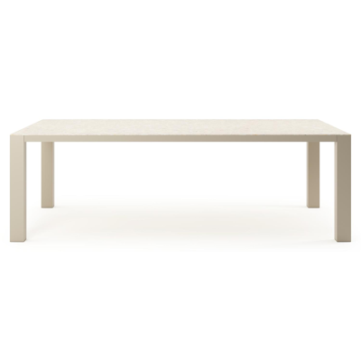 Nano XL tuintafel rechthoekig in beige aluminium en volkeramiek Retrostone L 240 x B 148 x H 75 cm x H 75 cm