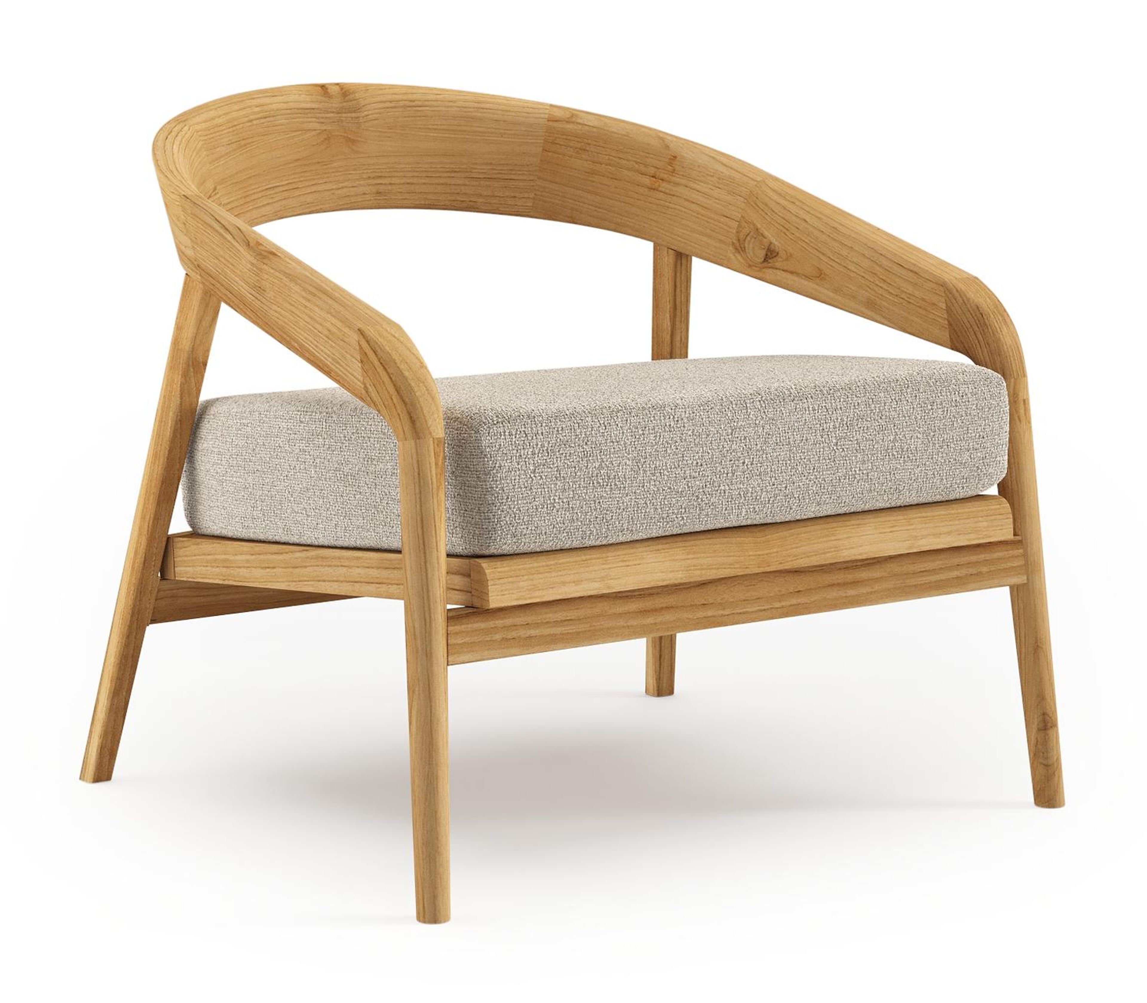 Lacrima loungestoel in teak met catania greige all weather Cosytica kussen
