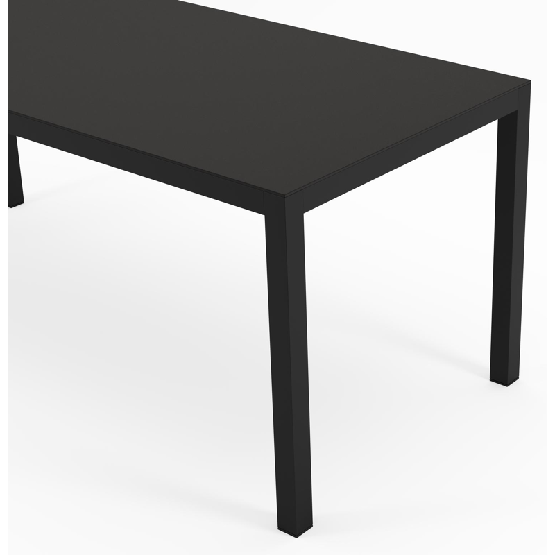 Ensemble de jardin Feltro en aluminium noir et sintered stone notte minerale avec 6 chaises de jardin Artena
