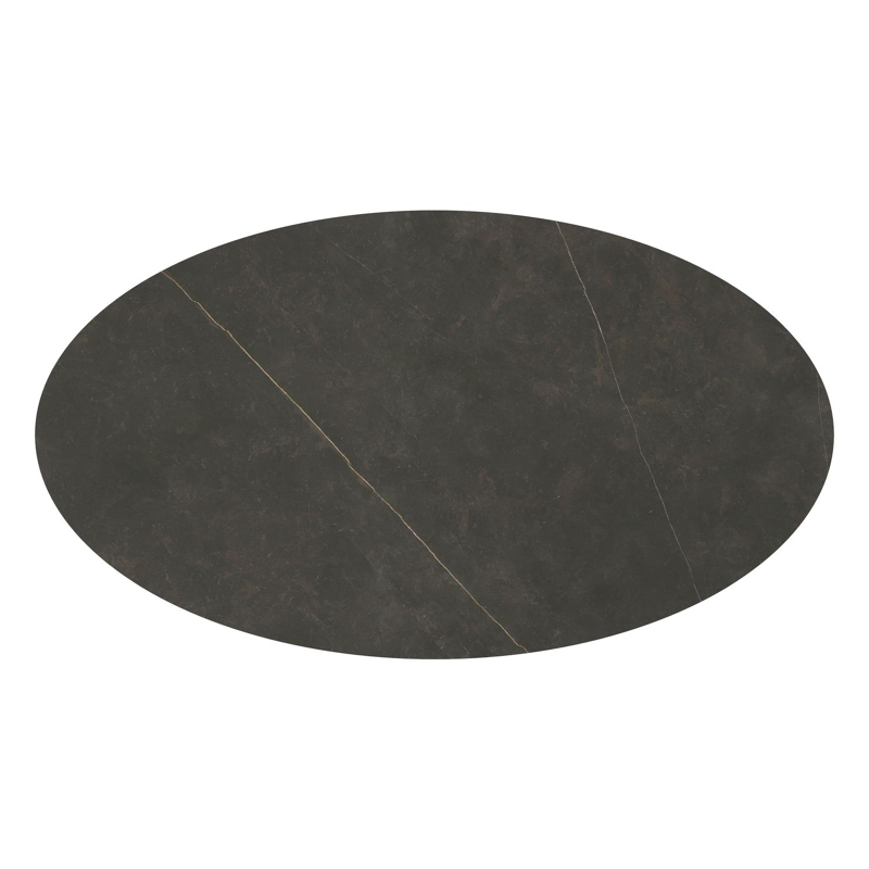 Fano tuintafel ovaal in wit aluminium en volkeramiek Calatorao - L 240 x B 135 x H 75 cm