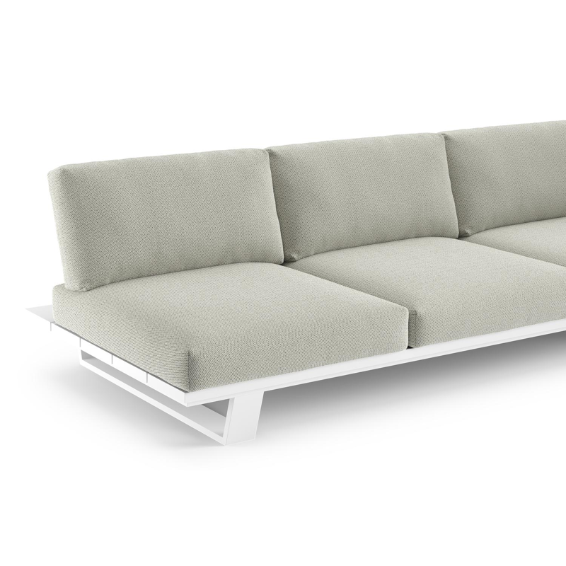 Pagino loungebank in wit aluminium met lopi bud all weather sunbrella® luxe kussen