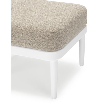Pouf Orso en aluminium blanc et coussins en all weather cosytica Catania Sand