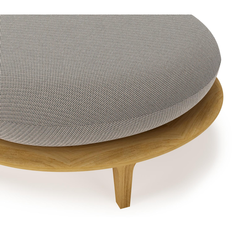 Bomero poef in teak met lopi pepper all weather sunbrella® luxe kussen