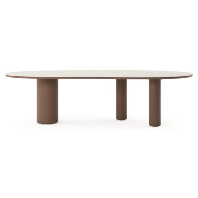 Amico tuintafel organisch in taupe aluminium en volkeramiek Shilin - L 280 x B 120 x H 73.5 cm