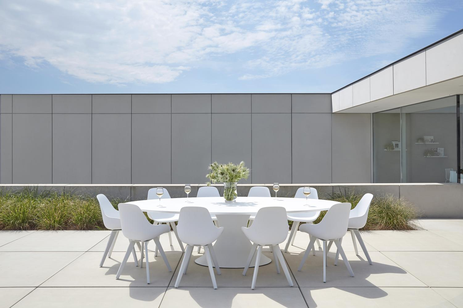 Mesa tuinstoel in wit aluminium en wit kunststof