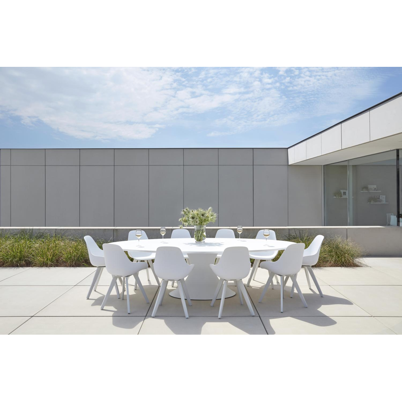 Mesa tuinstoel in wit aluminium en wit kunststof