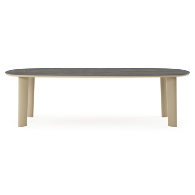 Amico tuintafel bombo in beige aluminium en volkeramiek Black Obsession - L 270 x B 125 x H 73.5 cm