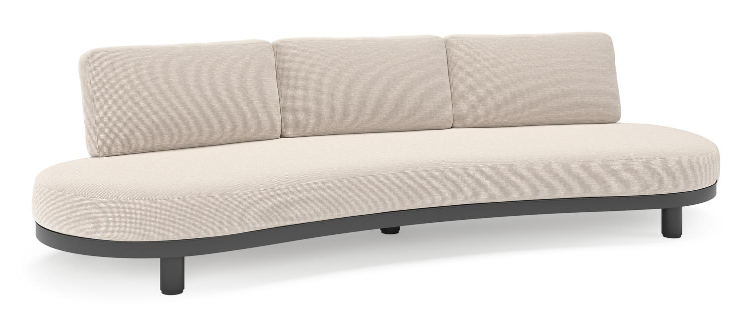 Donato loungebank in zwart aluminium met all weather sunbrella® luxe Slow Farafra kussen