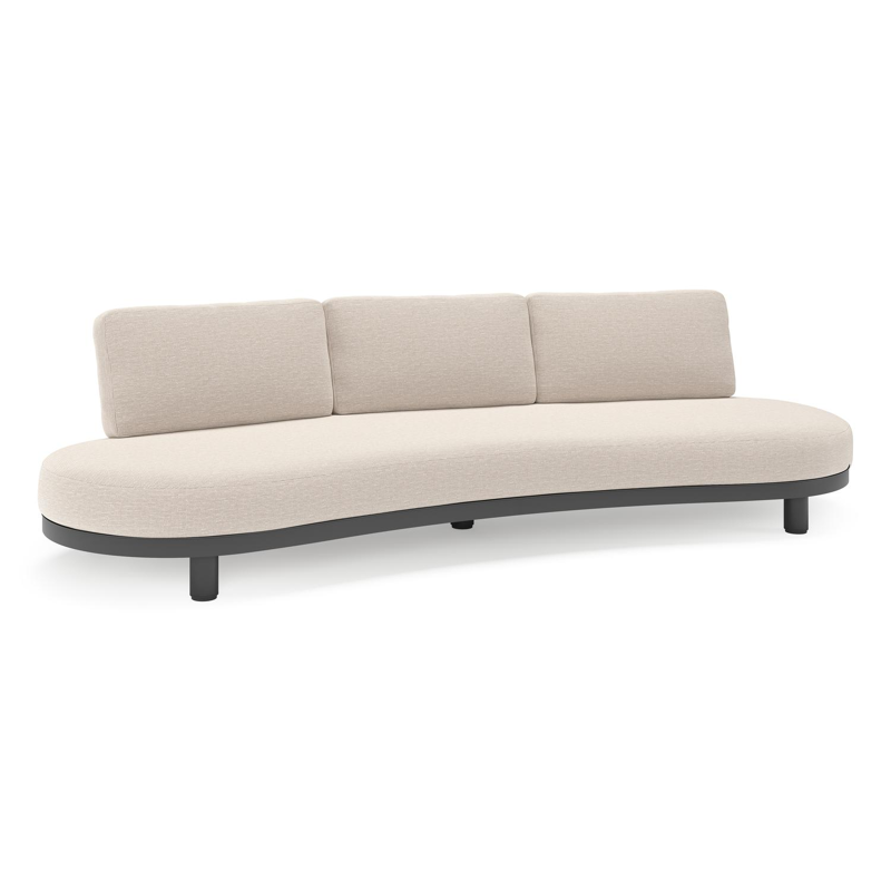 Donato loungebank in zwart aluminium met all weather sunbrella® luxe Slow Farafra kussen