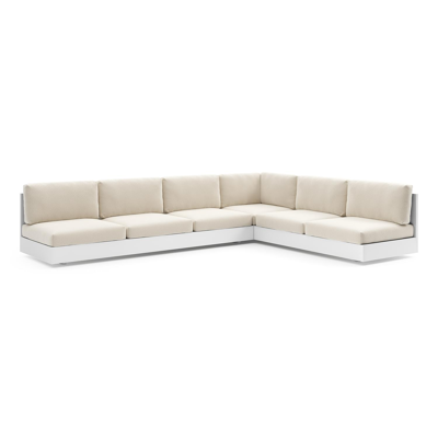 Como loungehoek in wit aluminium met althea off white all weather cosytica kussen
