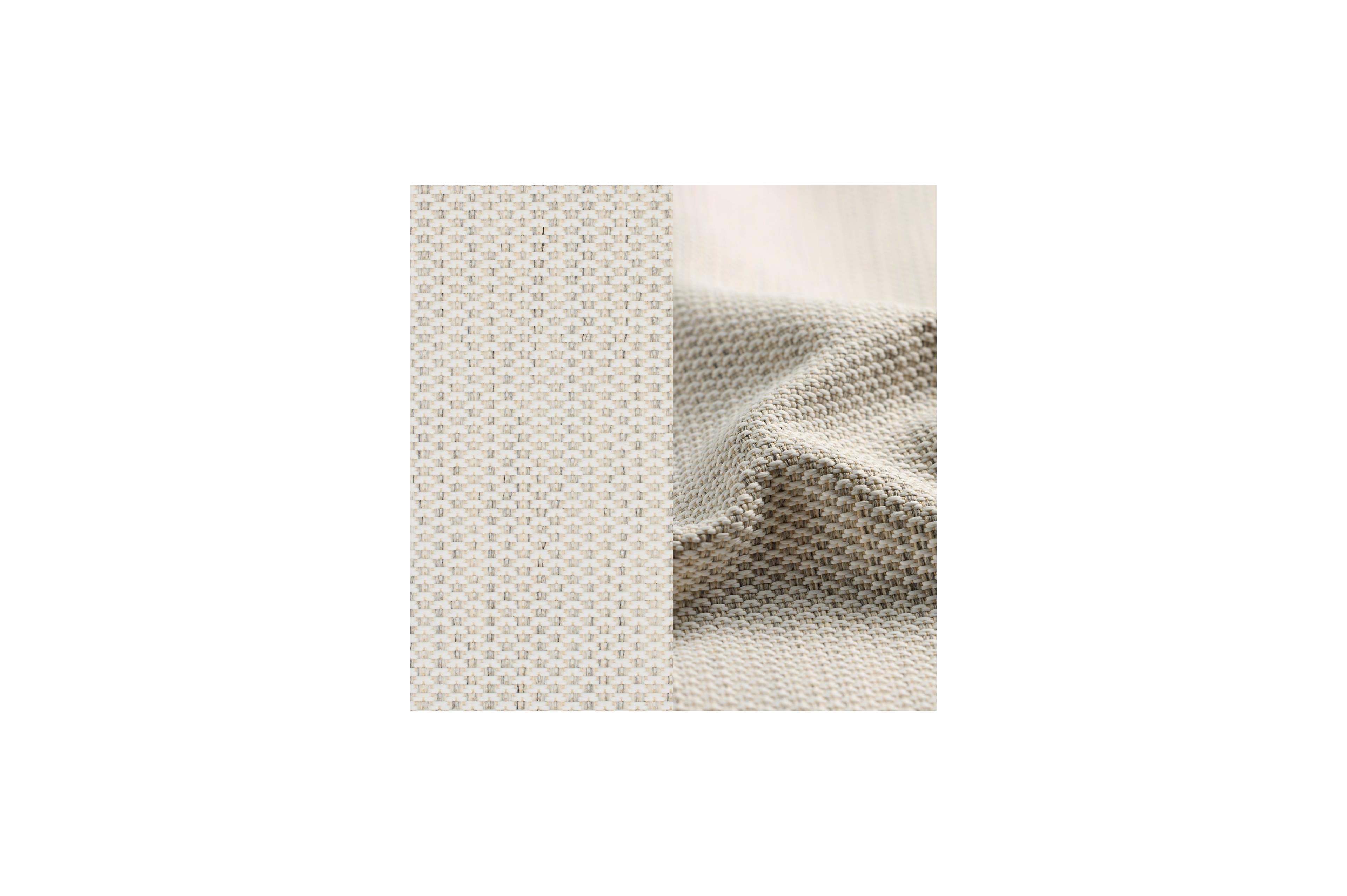 Mosa loungestoel 1-zit in wit aluminium en wit gedraaide ronde wicker met sand kussen