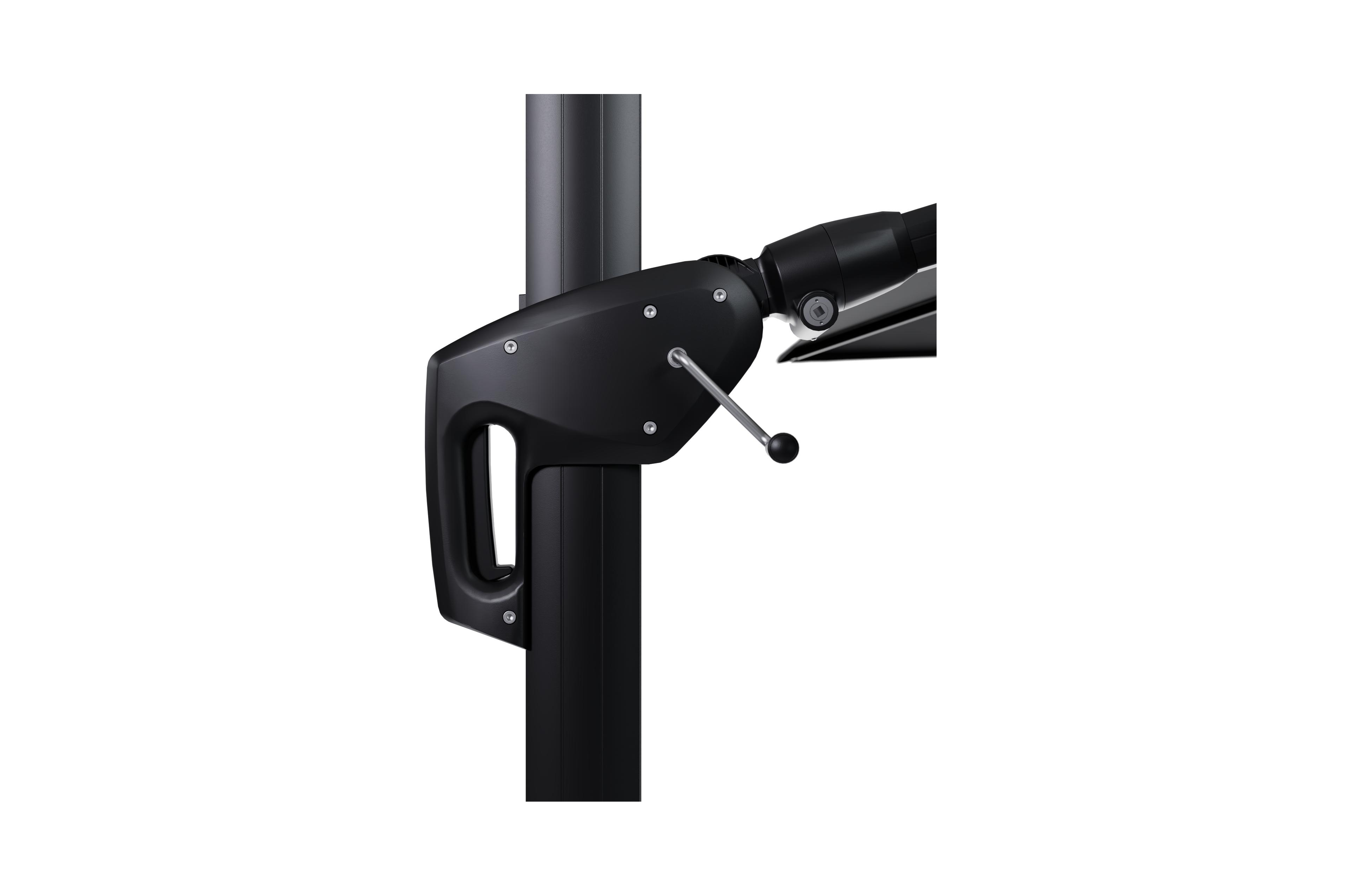 Minore zweefparasol met tiltfunctie in zwart aluminium met zwart sunbrella® premium parasoldoek - L1 350 x L2 350 cm (zonder voet)