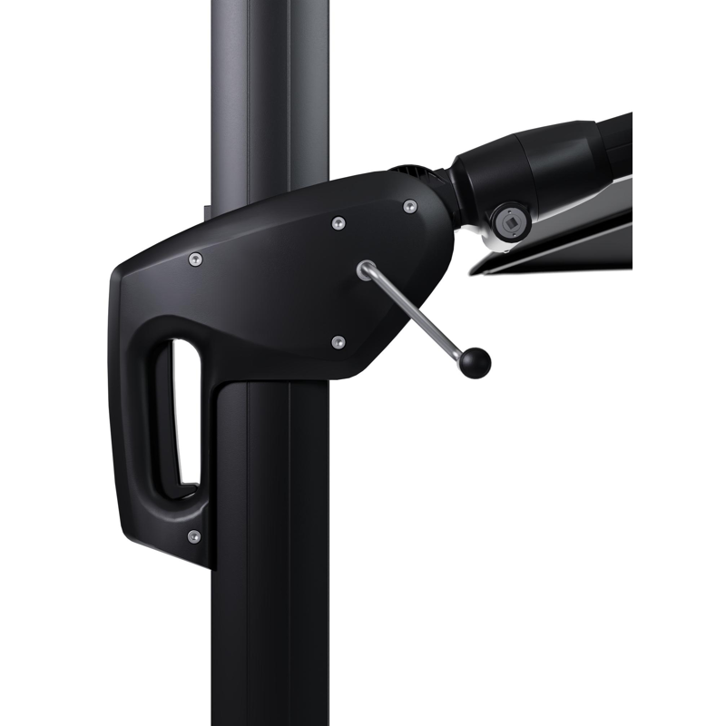 Parasol pendant Minore avec fonction tilt en aluminium noir avec toile de parasol en all weather sunbrella® premium noir - Larg1 350 x Larg2 350 cm (sans pied de parasol)