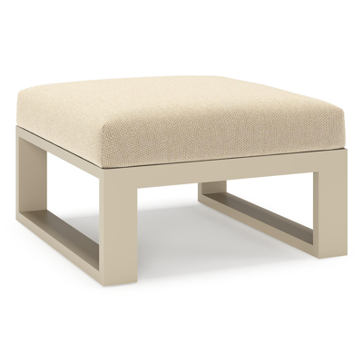 Verato poef in beige aluminium met althea camel all weather cosytica kussen