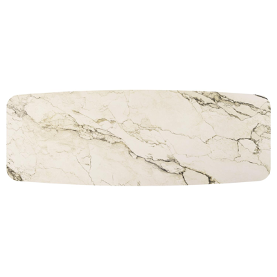 Orso tuintafel bootvorm in beige aluminium en volkeramiek Colorado Dunes - L 315 x B 115 x H 74.5 cm