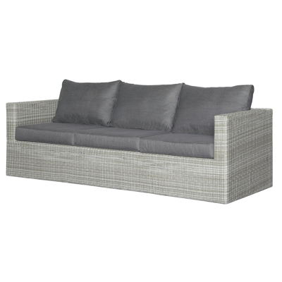 Amari 3-zit in grijs wicker met polyester kussens