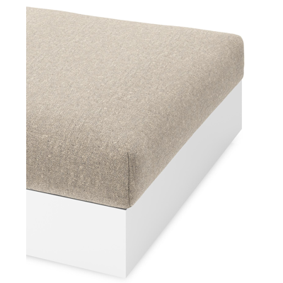 Como poef in wit aluminium met chartres pewter all weather sunbrella® luxe kussen