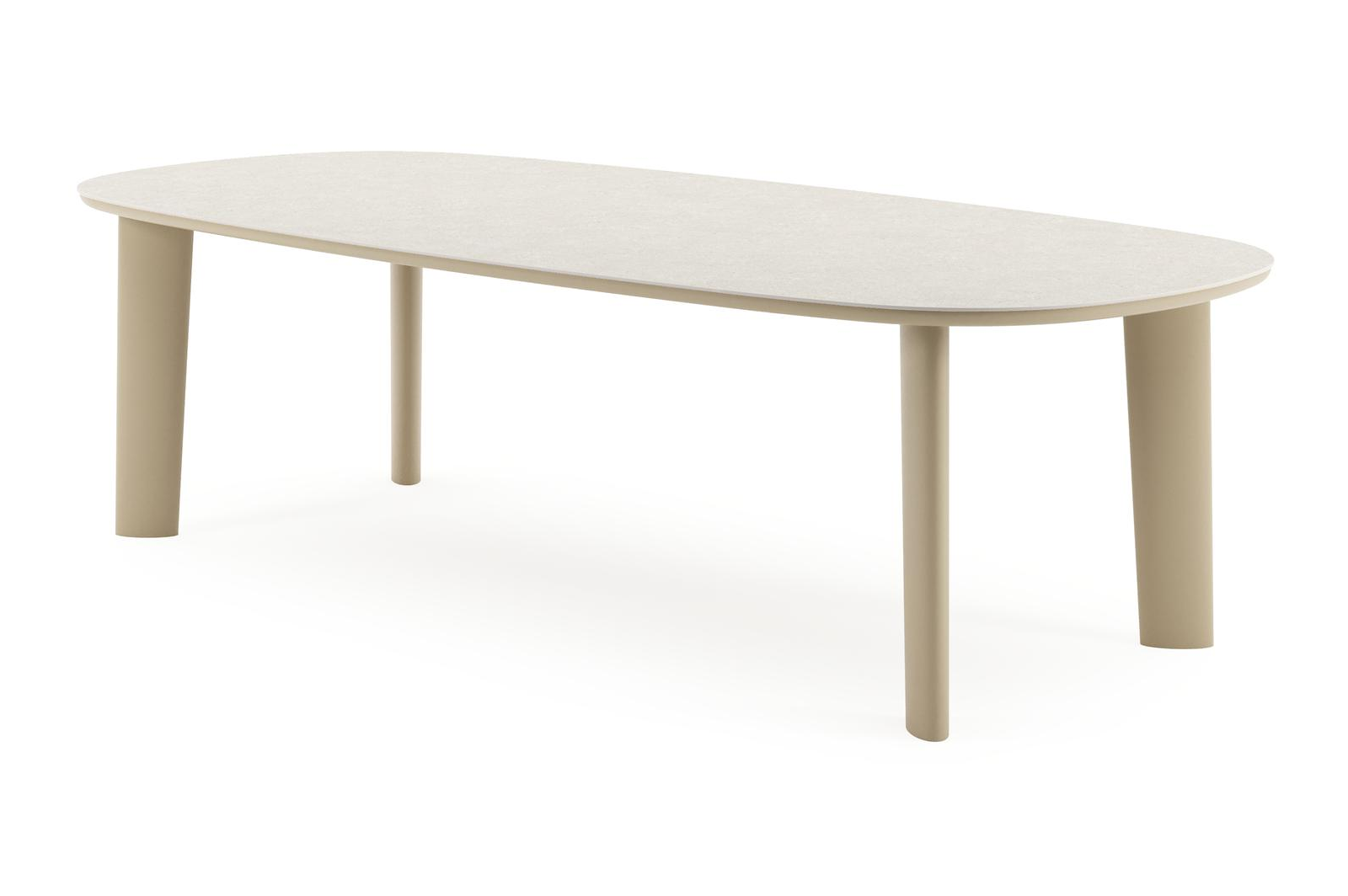 Amico tuintafel bombo in beige aluminium en volkeramiek Shilin - L 270 x B 125 x H 73.5 cm