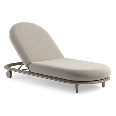 Bomero verstelbaar ligbed in beige aluminium met firenze natural all weather solica