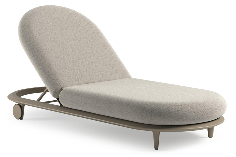 Bomero verstelbaar ligbed in beige aluminium met firenze natural all weather solica