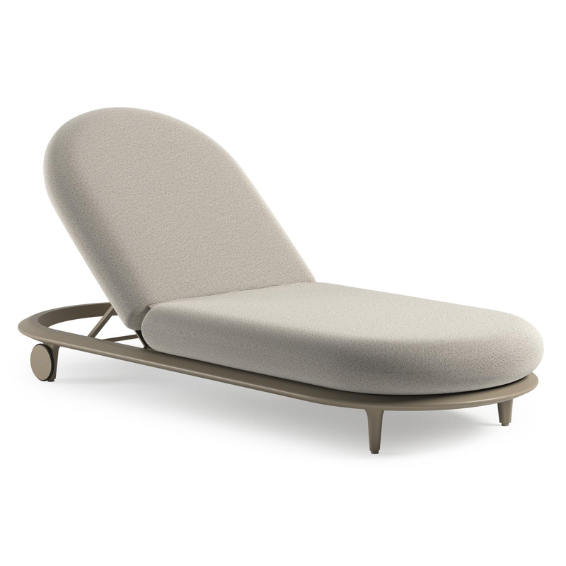 Bomero verstelbaar ligbed in beige aluminium met firenze natural all weather solica