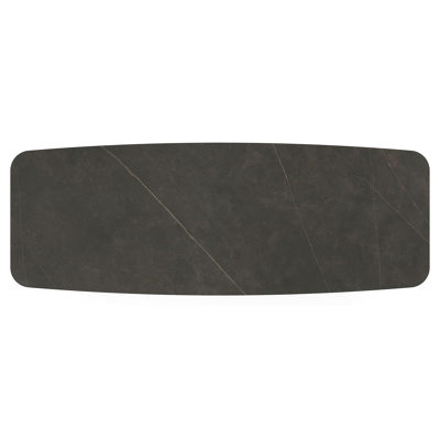 Pagino tuintafel bootvorm in wit aluminium en volkeramiek Calatorao - L 315 x B 115 x H 73 cm