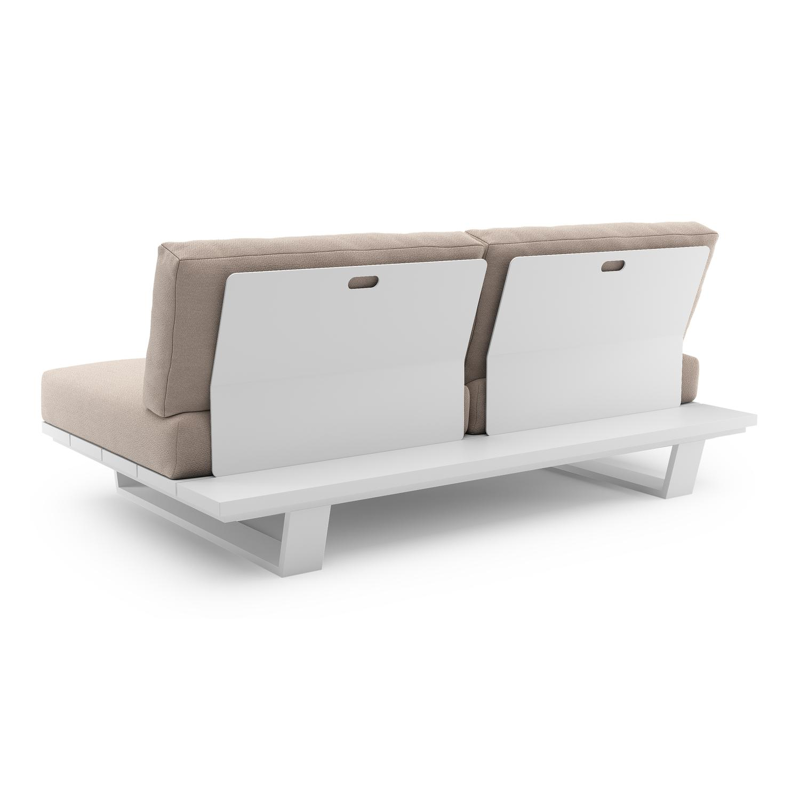 Pagino loungebank in wit aluminium met wander pilat all weather sunbrella® luxe kussen