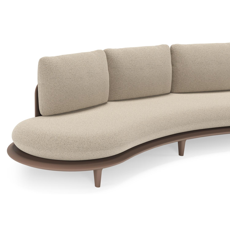 Bomero loungeset in taupe aluminium met marbella beige all weather cosytica kussen