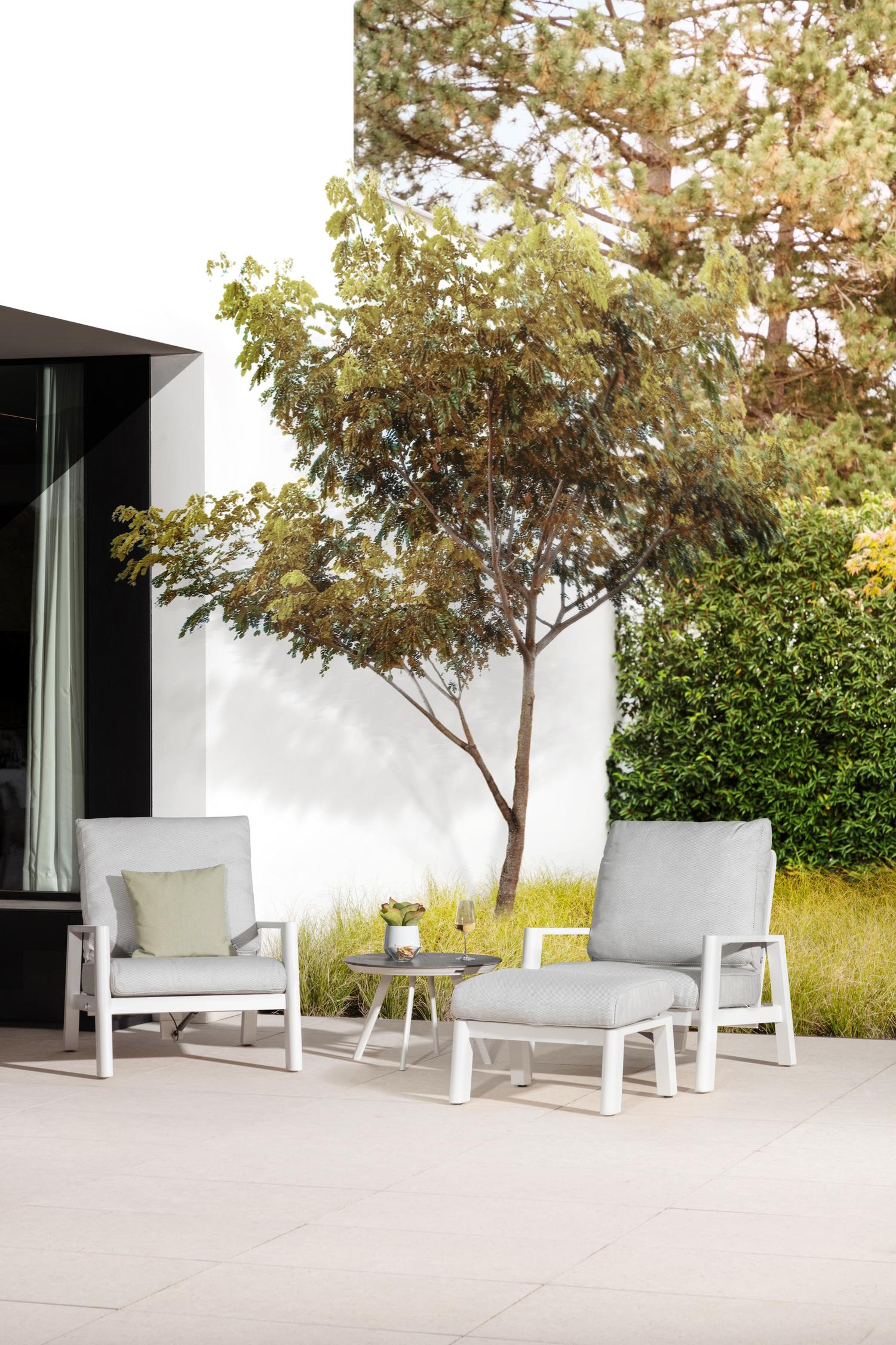 Cirello lounge 1-zit in wit aluminium