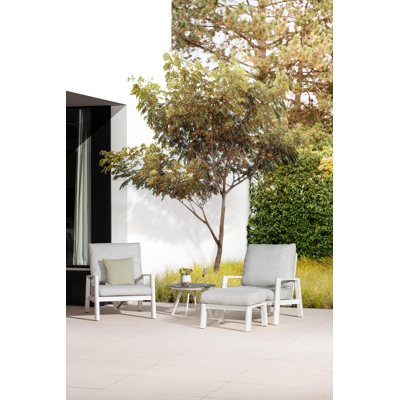 Cirello lounge 1-zit in wit aluminium