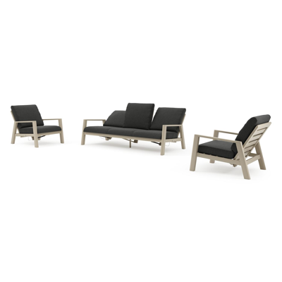 Cirello loungeset in beige aluminium met chartres sooty all weather sunbrella® luxe kussens