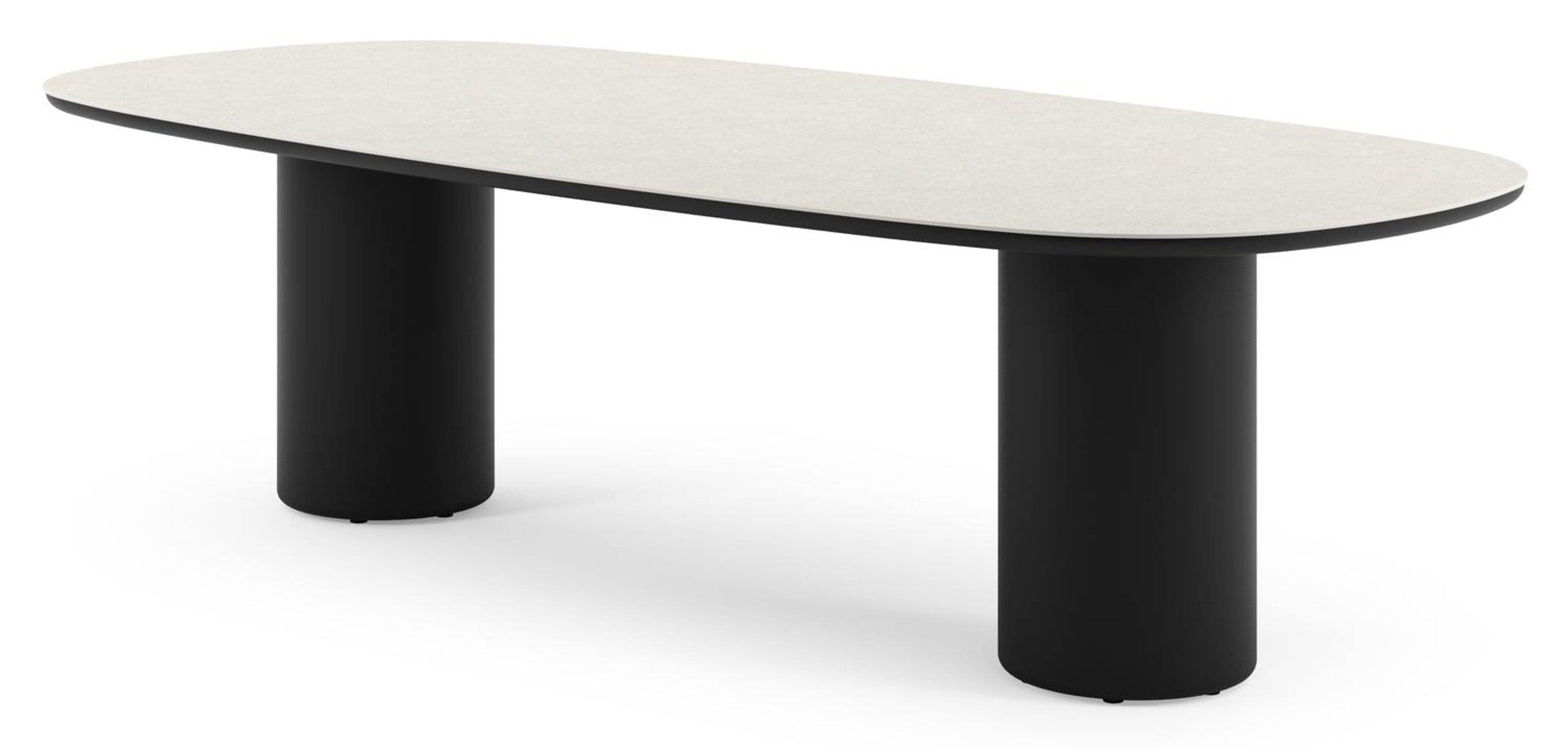 Amico tuintafel bombo in zwart aluminium en volkeramiek Shilin - L 270 x B 125 x H 73.5 cm