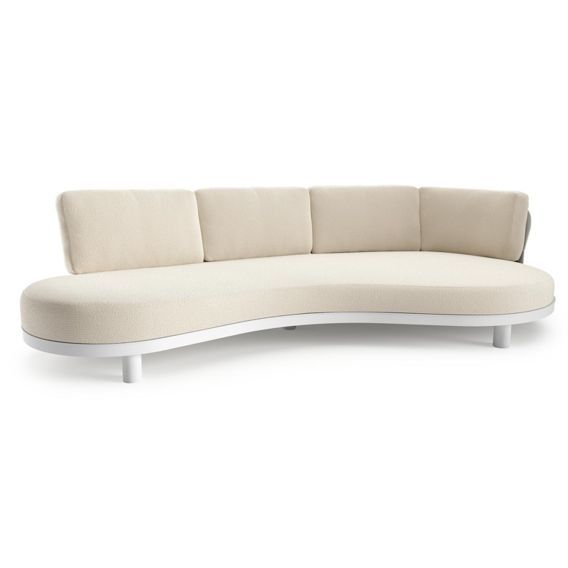 Donato loungebank in wit aluminium met althea off white all weather cosytica kussen