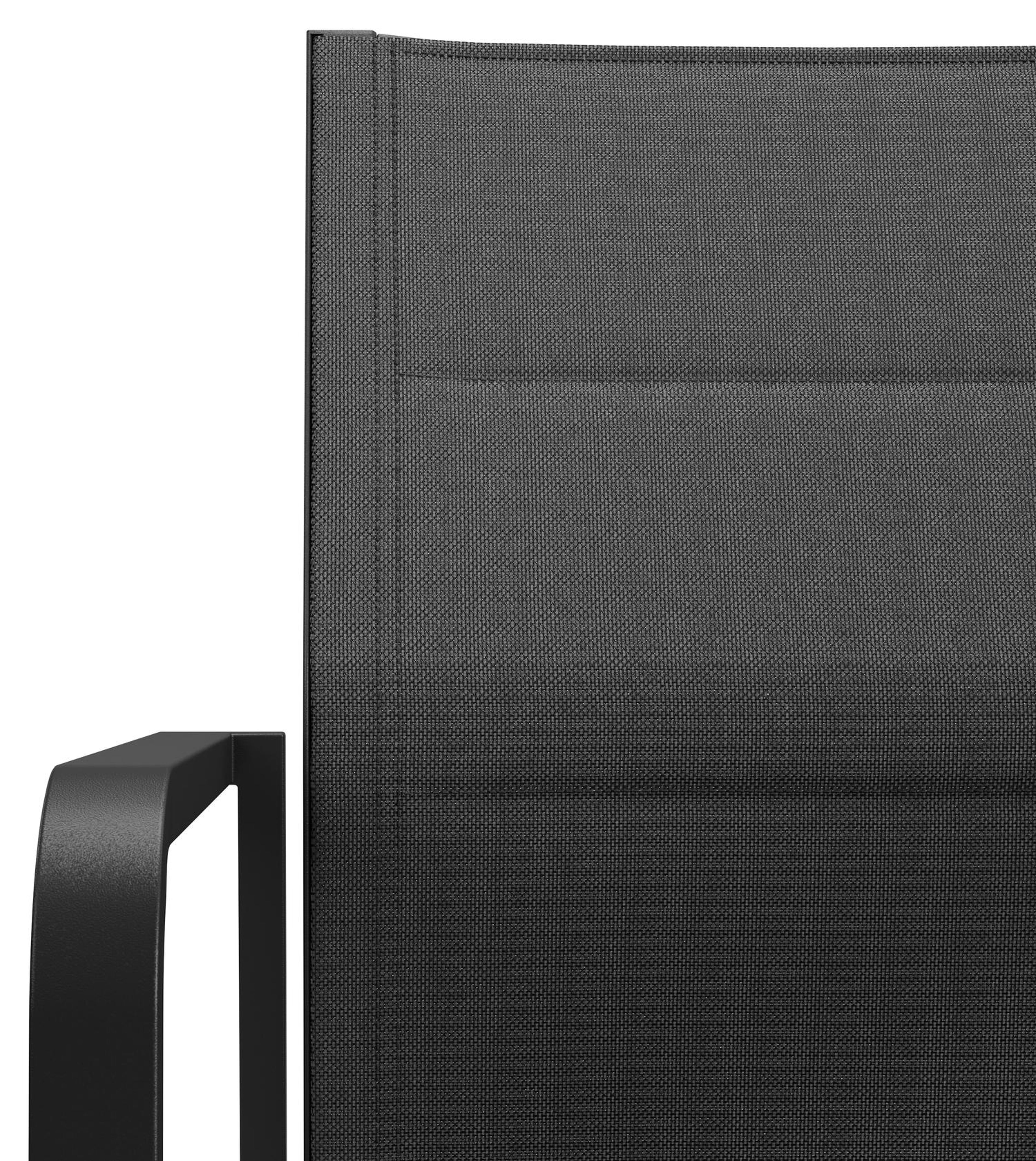 Chaise de jardin empilable Como in aluminium noir et textilène confort noir