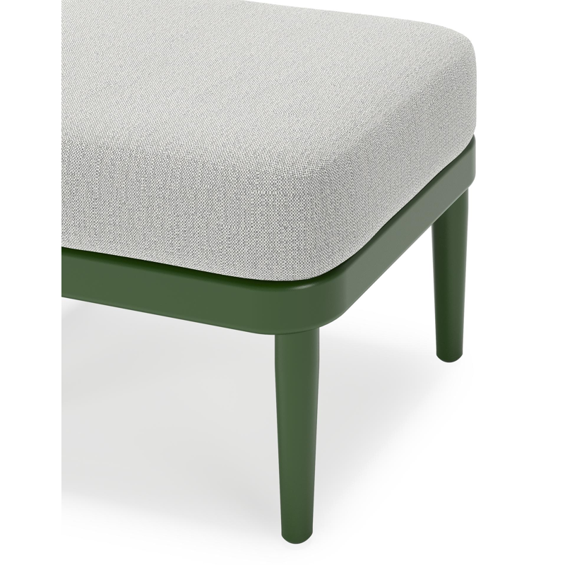 Orso poef in groen aluminium met Savane Nimbus all weather sunbrella® luxe kussen