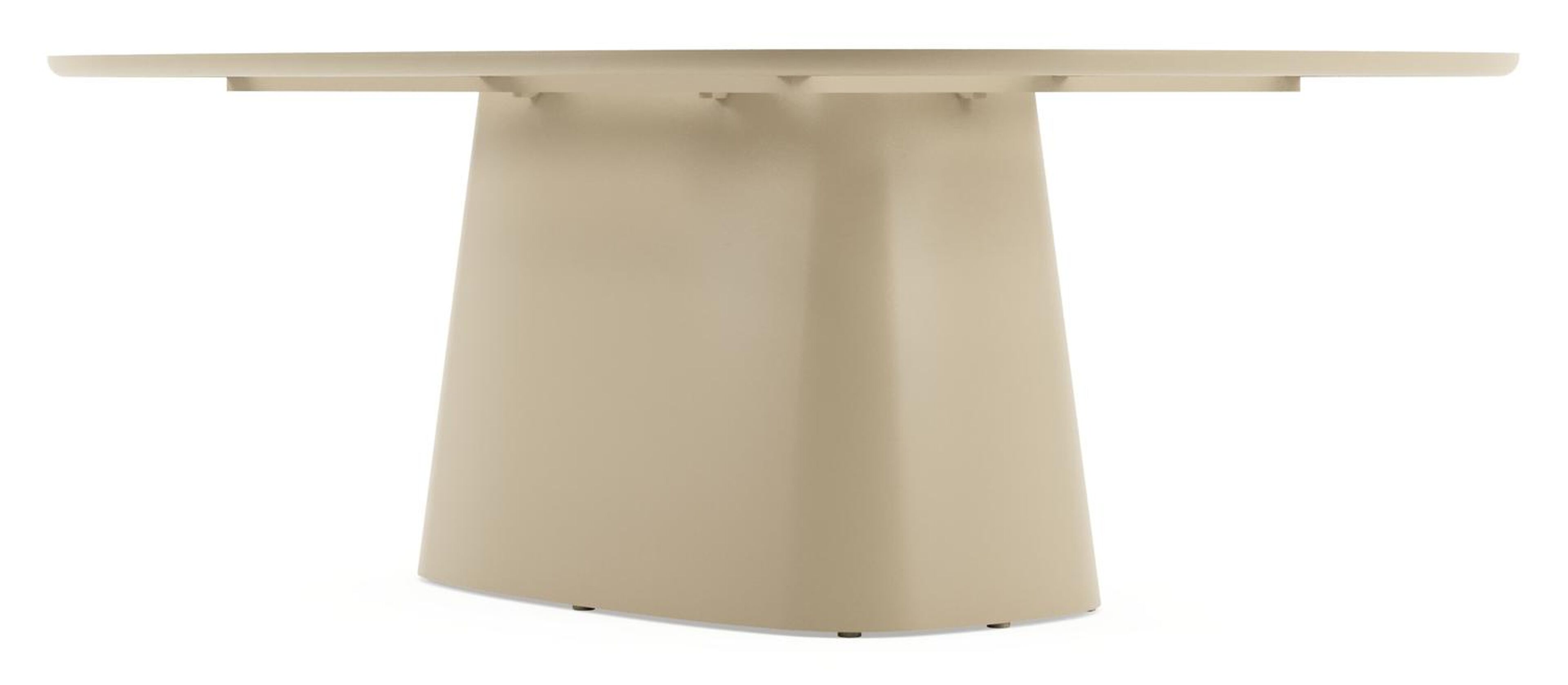Amico tuintafel bombo xl in beige aluminium en volkeramiek Travertino Bianco - L 210 x B 148 x H 73.5 cm