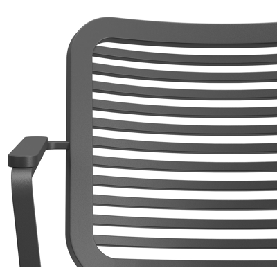 Fano stapelbare tuinstoel in zwart aluminium