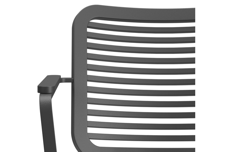 Fano stapelbare tuinstoel in zwart aluminium