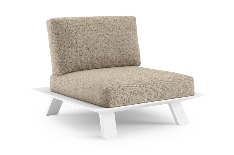 Cesano loungestoel in wit aluminium met bora jungle all weather Cosytica kussen