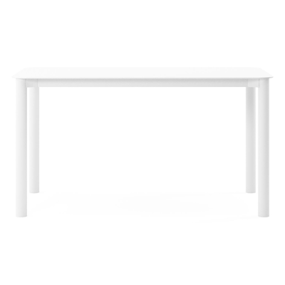 Table de jardin rectangulaire Orso arrondie en aluminium blanc - Lg. 140 x Lrg. 80 x Haut. 74,5 cm