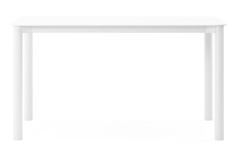 Table de jardin rectangulaire Orso arrondie en aluminium blanc - Lg. 140 x Lrg. 80 x Haut. 74,5 cm