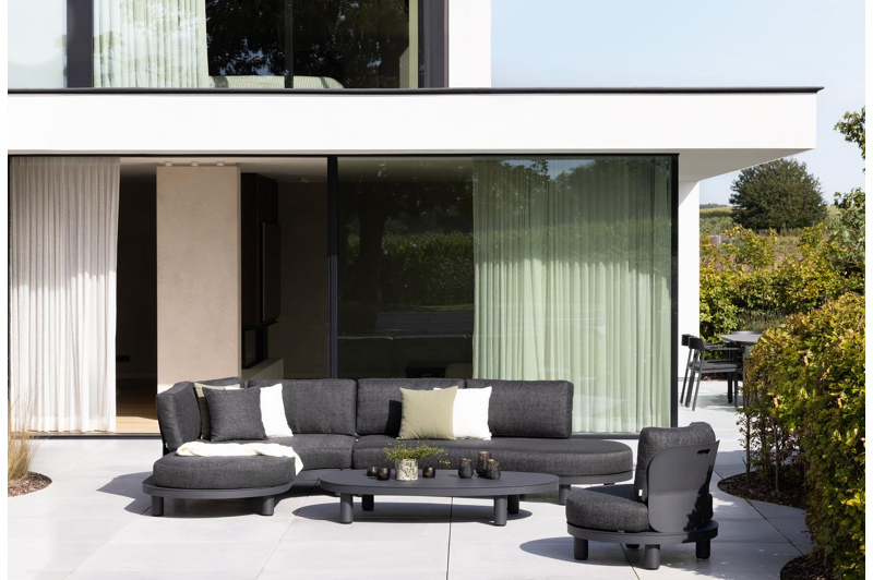 Donato loungetafel in zwart aluminium - L 151 x B 90 x H 25 cm