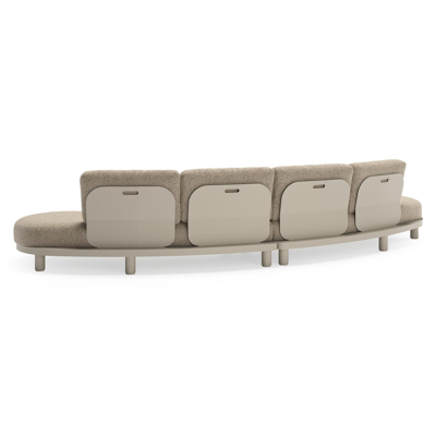Donato loungebank in beige aluminium met all weather cosytica Bora Jungle kussen