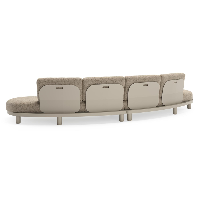 Donato loungebank in beige aluminium met all weather cosytica Bora Jungle kussen