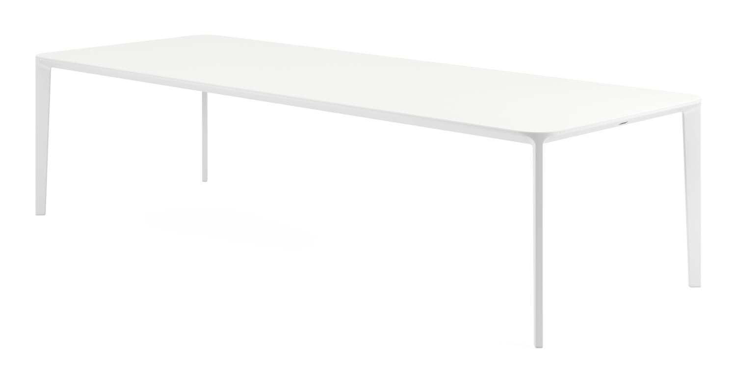 Urbino tuintafel in wit aluminium en volkeramiek arctic white - L 290 x B 110 x H 75 cm