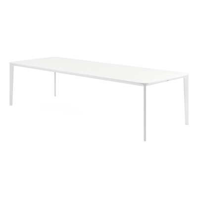 Urbino tuintafel in wit aluminium en volkeramiek arctic white - L 290 x B 110 x H 75 cm